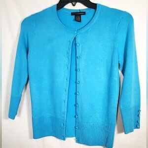 Grace Elements Teal Button Up Sweater Cardigan Long Sleeve Sz S